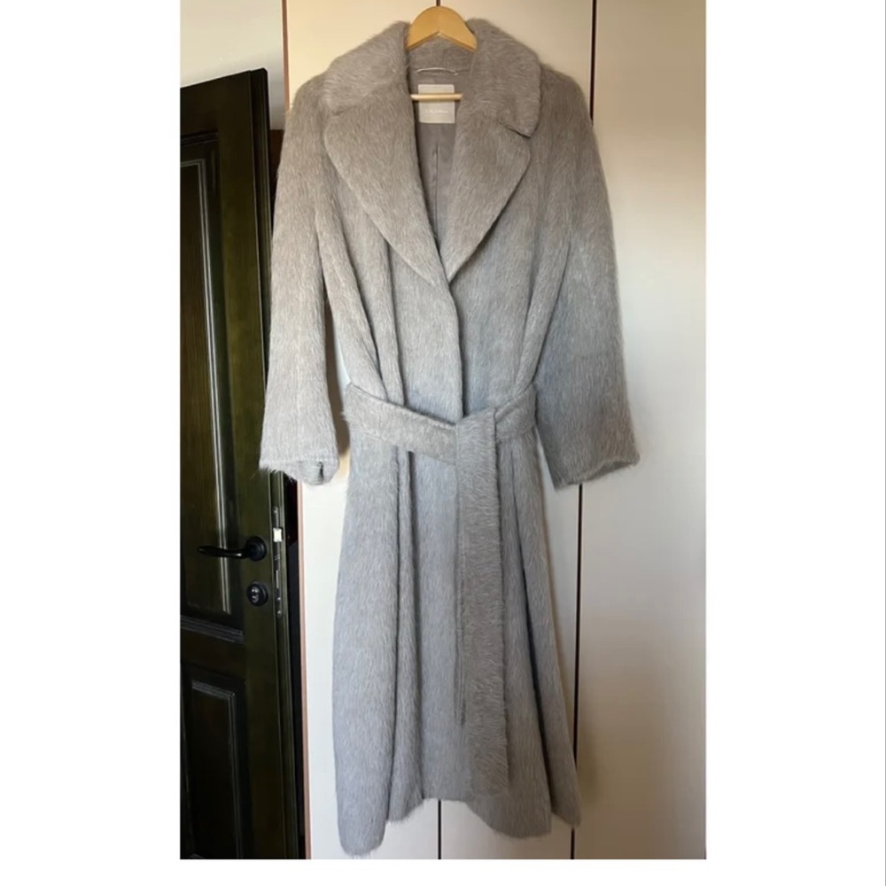 Max mara mohair/alpaca long coat with belt - Picture 3 of 7